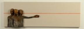 Bronce y piedra artificial<br>Measures: 78x25x6 cm<br>Series: 12 units.